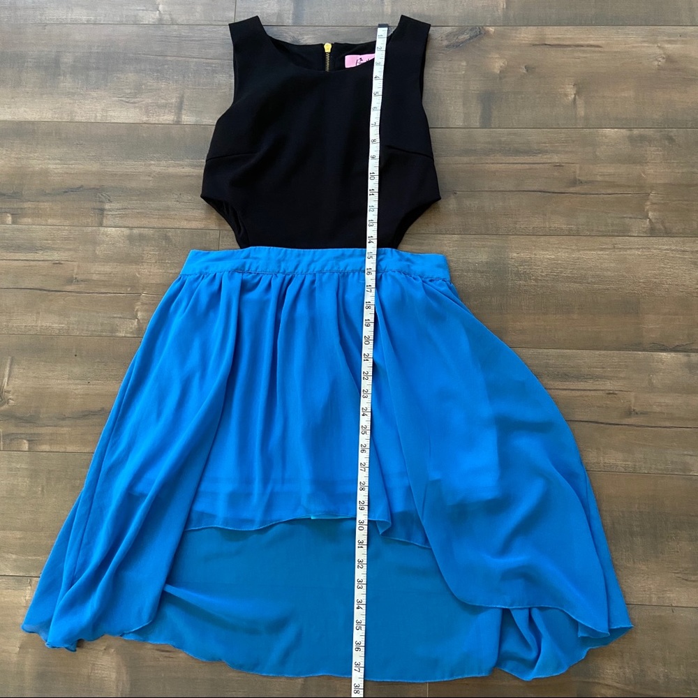 {Paprika} Dress ASOS Size 8 High Low Black Blue - Picture 4 of 7